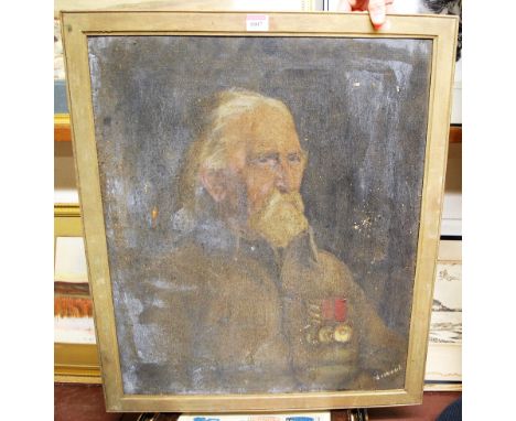 Marianne Nicoresti - half length portrait of a decorated serviceman, oil on canvas, 60x49cm