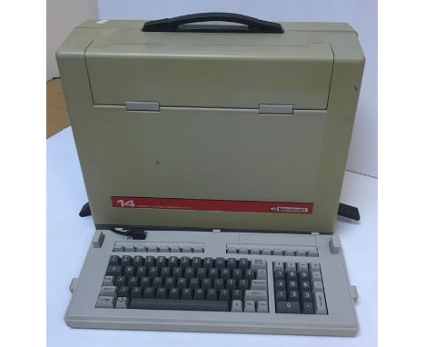 A circa 1984 Bondwell 14 "Model 14" portable computer, case size 45 cm wide x 19 cm deep x 39 cm high CONDITION REPORTS no fl