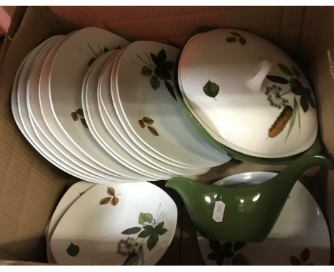 A collection of Midwinter "Riverside" dinner wares comprising six side plates, six medium size plates, six dinner plates, gra