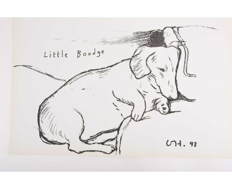 David Hockney (British B.1937) 'Little Boodge' poster, published by 1853 Gallery, Salts Mill, Saltaire, Yorkshire, unframed, 