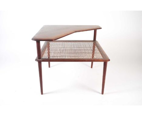 A Danish 1960s 'Minerva' teak and split cane coffee table by Peter Hvidt &amp; Orla Molgaard-Nielsen for France &amp; Son wit