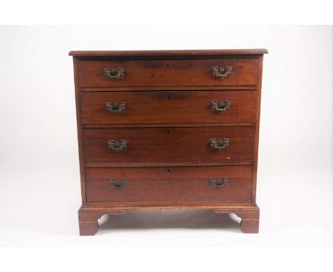 A George III style, mahogany commode chest of four long drawers. On shaped bracket feet. 76 cm wide x 76 cm high x 49 cm deep