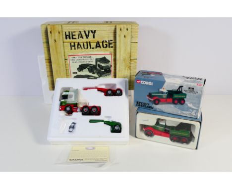 Corgi Heavy Haulage - 2 x boxed limited edition trucks in Cadzow livery, Scania Topline Tractor Unit with single & double axl