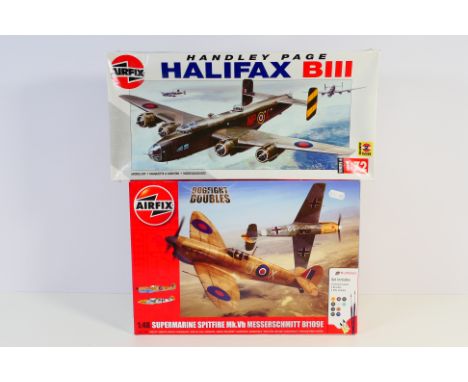 Airfix - Two boxed factory sealed Airfix plastic model aircraft kits, consisting of #06008 1:72Handley Page Halifax B.III, to