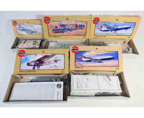 Airfix - Five boxed Special Edition plastic model aircraft kits in various scales from the Airfix 'Classic Airliners' series.