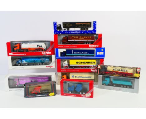Roco - Herpa - Albedo - R&H - A boxed collection of 12 HO/1:87 scale plastic model trucks. Lot includes Herpa 'Private Collec