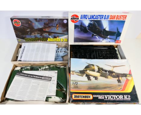 Airfix - Matchbox - Three boxed plastic model aircraft kits in 1:72 scale. Lot consists of Matchbox PK-551 Victor K.2; Airfix