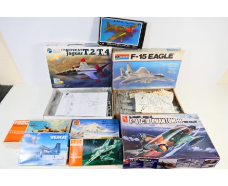 Monogram - Kitty Hawk - Frog - Others - A group of boxed partially built / incomplete plastic model aircraft kits in various 