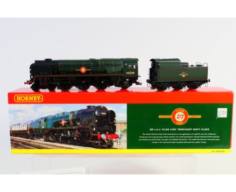 HORNBY - a boxed 00 gauge Hornby model R 2169 BR 4-6-2 'Clan Line' Merchant Navy Class.  The model appears to be in about exc