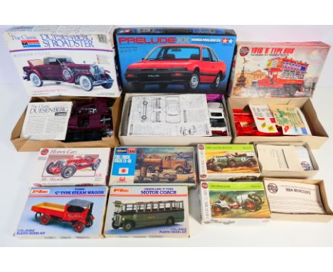 Airfix - Hasegawa - Kiel Kraft - A group of boxed plastic model vehicle kits in various scales. Lot includes Airfix #06443-1 
