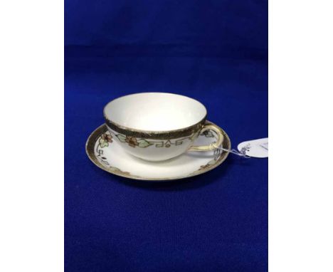 NORITAKE TEA SERVICEconsisting of ten side plates, eight tea cups, eight saucers and one sugar