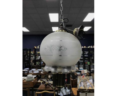 GLASS AND BRASS LAMP