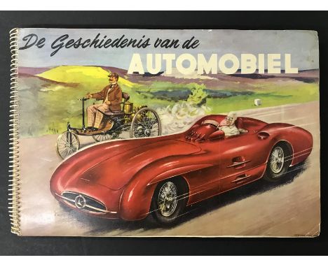  VINTAGE ALBUM OF HISTORY OF AUTOMOBILE - DE GESCHIEDENIS VAN DE AUTOMOBIELIN ACCEPTABLE CONDITION