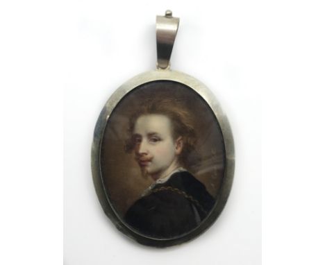 Portrait Miniature by A Corsi Lalli. “Portrait of Van Dyke”. Signed.Measures 4.5cm x 6.5cm.Condition Report – Excellent condi