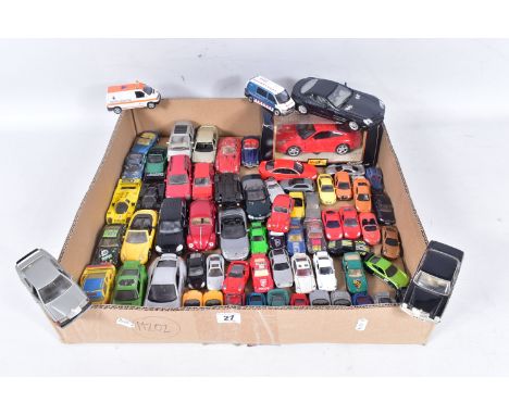 A QUANTITY OF UNBOXED AND ASSORTED DIECAST VEHICLES, all are models of German made vehicle models, mainly Porsche but also B.