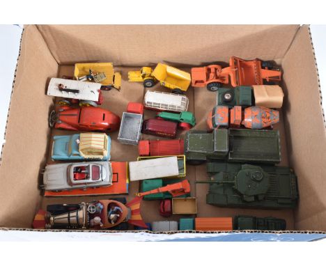 A QUANTITY OF UNBOXED AND ASSORTED PLAYWORN DIECAST, to include Corgi Toys James Bond Aston-Martin DB5, No.270, gold grille a