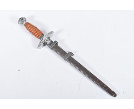 WWII ERA GERMAN LUFFWAFFA PARADE DAGGER, the blade is marked ' Soligen &amp; E&amp;F Hörster' and comes in its scabbard, the 