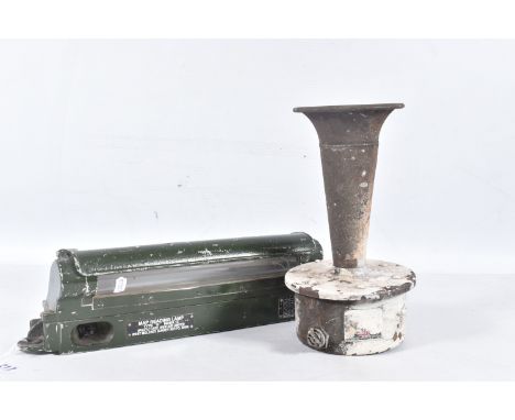 A MARK 13 TYPE G MAP READING LAMP, and an American air horn, the lamp looks to be in good condition , but the air horn is in 