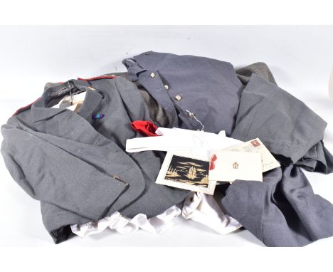 A BOX CONTAINING VARIOUS ITEMS OF UNIFORM for the QARANC (Queen Alexandra Royal Army Nursing Corps to include Uniform Dress, 