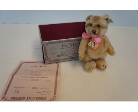 Limited Edition Steiff Bear 'Jackie' with Tags and Box - 17cm