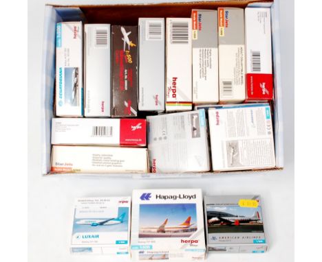 20 assorted 1/500th scale Herpa and Star Jets boxed aircraft group, all appear as issued, examples to include Hapag Lloyd Boe