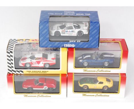 Kyosho 1/43rd scale Racing Diecast Group, 5 examples, to include Lancia Stratos Circuit Wolf GR5, Lotus Europa, Shelby Series