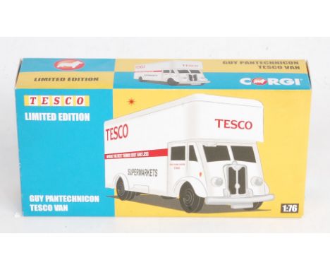 Corgi Toys, Guy Pantechnicon Tesco Van, 1/76th scale, white body with red and black Tesco livery and sign writing, limited ed