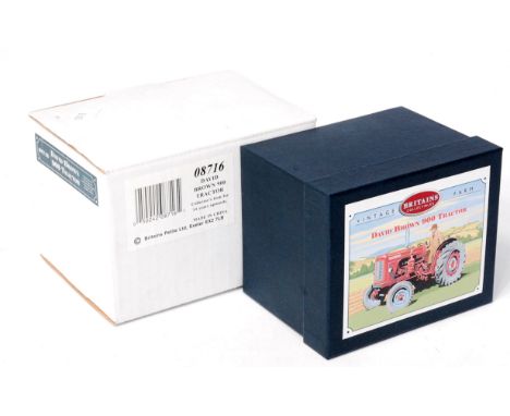 Britains Collectibles 'Vintage Farm Series', David brown 900 tractor, combined red and blue body/wheels, ref. No.08716, with 
