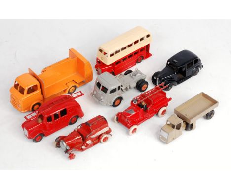 8 mixed diecast to include Budgie, Dinky and T & B, to include repainted Dinky Austin Taxi, T&B fire engine, Budgie Commer Lo