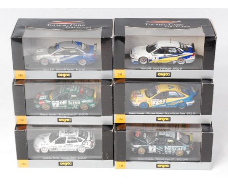 Onyx 1/43rd scale BTCC 1997-1999 Racing Group, 6 plastic cased examples, to include Volvo S40 Rydell 97, and 98, Vauxhall Vec