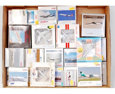 25 various 1/500th scale Herpa, Sovereign Models and Aero Classics boxed aircraft group, all appear as issued, examples to in