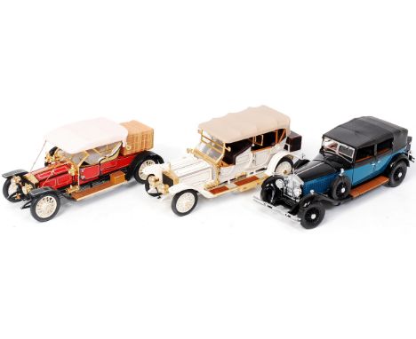 Franklin Mint 1/24th scale diecast group, 3 boxed examples, to include Rolls Royce 1911 Tourer, 1929 Rolls Royce Phantom 1 Ca