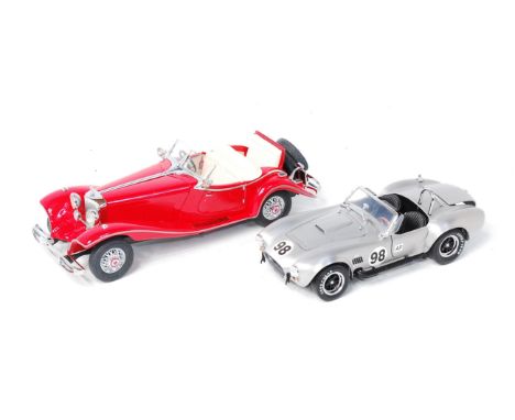 Franklin Mint 1/24th scale diecast group, 2 examples, to include Shelby Cobra S/C, finished in silver with RN98, with Goodyea