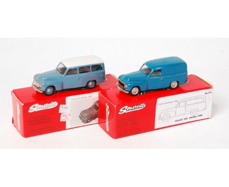 Somerville Models 1/43rd scale White Metal Group, 2 boxed examples, to include No.128 Volvo Duett, blue and grey body (NMM-BV