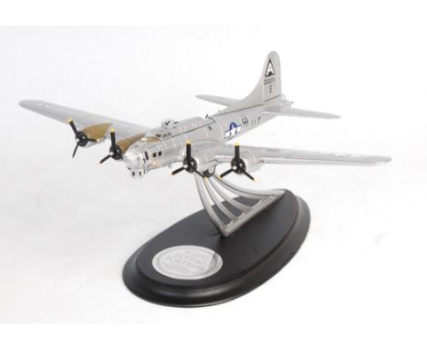 Franklin Mint, 1/96th scale diecast model of a B-17G Flying Fortress, finished in silver with display plinth, in the original