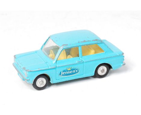 Corgi Toys No.251 Hillman Imp "Jensen's" Promotional Issue, finished in light blue, yellow interior, chrome spun hubs, some c