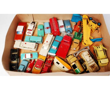 Dinky Toys Loose play worn diecast group, 25 examples, to include Ford Cortina Rally, Morris 1100, Ferrari Racing Car, Porsch