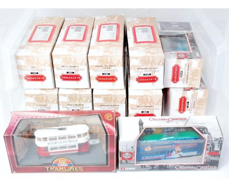 Corgi Toys, 1/76th scale Boxed Tram Group, 12 examples, all appear as issued, to include No.43516 CAR 720 Goosebumps, Pontins
