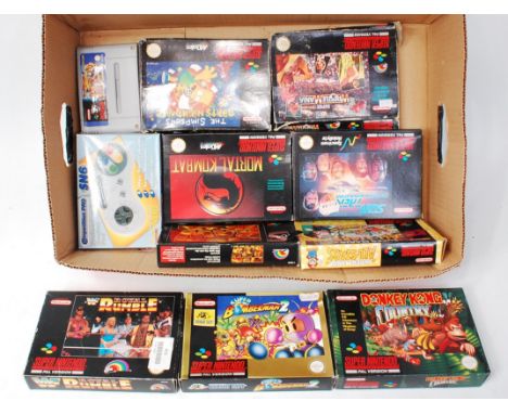 Collection of Super Nintendo (SNES) Games, Console and Accessories, to include Console with leads and 1 original controller, 