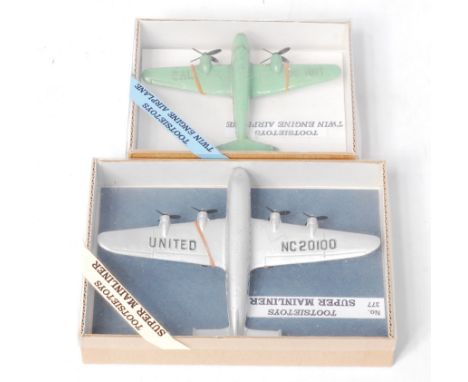Tootsie Toys Reproduction Boxed Aircraft Group, 2 boxed examples, to include Twin Engine Airliner, finished in green with whi
