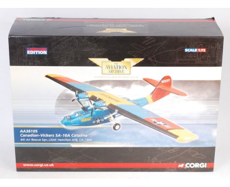 Corgi Aviation Archive AA36105, 1/72nd scale model of a Canadian Vickers SA-10A Catalina, 4th Air Rescue Sqn, USAF Hamilton (