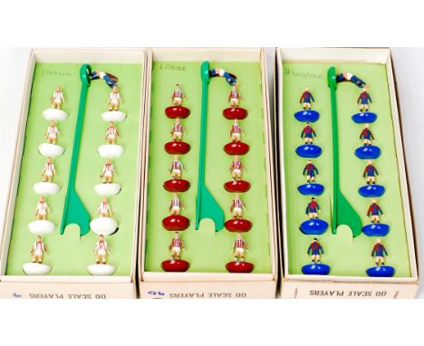 Subbuteo 1970s boxed Football Team Group, 3 examples, all complete, to include No.40 Crystal Palace, No.19 Barcelona, and No.