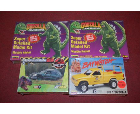 Lindberg and Revell TV related plastic kit group, all factory sealed, to include Lindberg No.71344 Godzilla King of the Monst