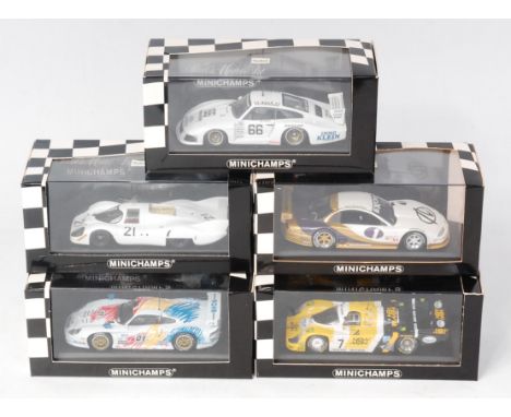 Minichamps 1/43rd scale Le Mans, GTS and IMSA Racing Car Group, 5 plastic cased examples, to include Oldsmobile Aurora IMSA G