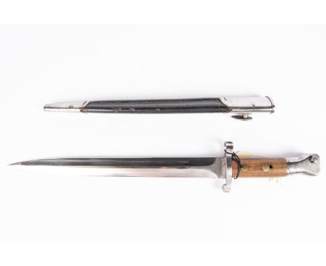 A second type P1888 bayonet, by Wilkinson, London, the blade and walnut grips bearing Wilkinson inspector's marks, in its ste