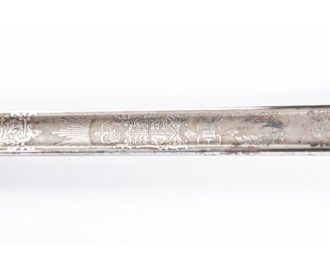 An Elizabeth II 1897 pattern Infantry officer's sword, by Wilkinson Sword Ltd (serial number erased), with etched blade, in i