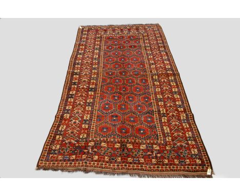 Good main carpet by the Ersari Turkmen of Beshir, south Turkmenistan, circa 1870s, 10ft. 5in. x 5ft. 9in. 3.17m. x 1.75m. Ove