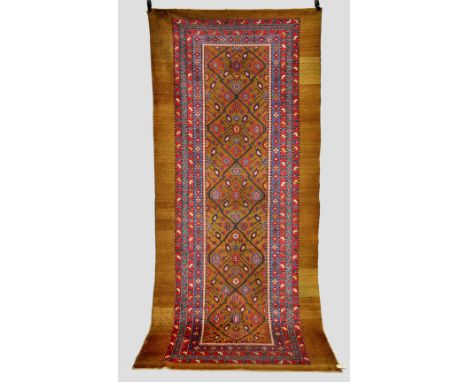 Karabakh camel field kelleh, south west Caucasus, early 20th century, 10ft. 8in. x 4ft. 9in. 3.25m. x 1.45m. Slight wear in p