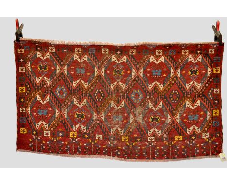 Chuval face of ikat design by the Ersari Turkmen of Beshir, south west Turkmenistan, late 19th century, 2ft. 8in. x 4ft. 11in