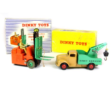 Two boxed Dinky toys, 401 Coventry climax forklift truck and 430 breakdown lorry.